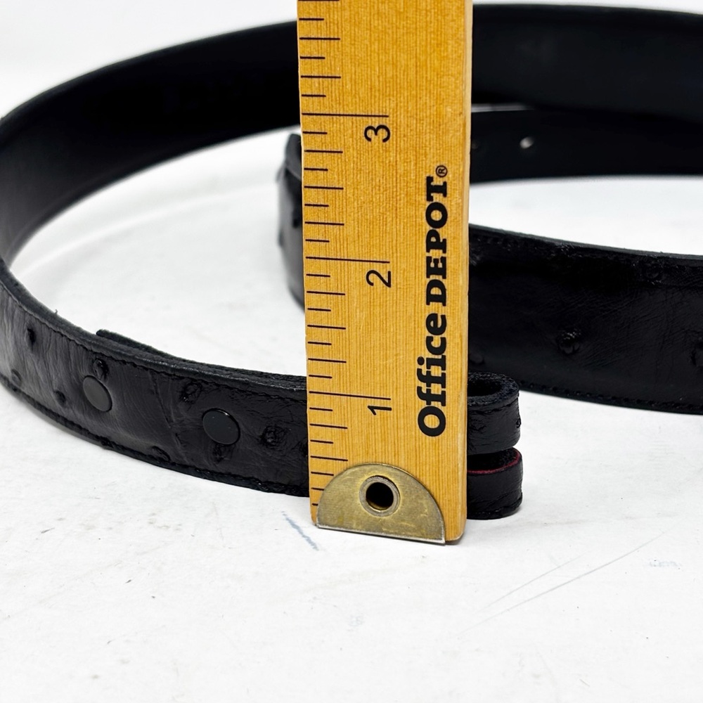 Great‎ W Boots Mens Black Faux Ostrich Leather Belt Size 40 Buckle Not Included - Picture 7 of 9